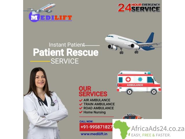 24 Hours Receive Air Ambulance Services in Ranchi with Considerable Amenities by Medilift - 1