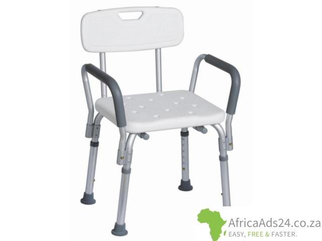 MR WHEELCHAIR SA -  SHOWER CHAIR WITH BACK REST & HANDLES - 1