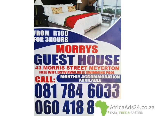 Morrys Guest House Meyerton & Monthly Accomodations 0817846033 - 1