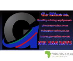 Go-Mine cc. Offering small to medium-scale mining equipment.