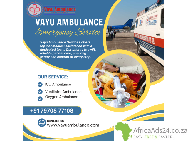 Vayu Road Ambulance Services in Saguna More - With All Necessary Medical Tools and Technology - 1