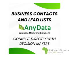 Business Contacts Database South Africa – Any Data